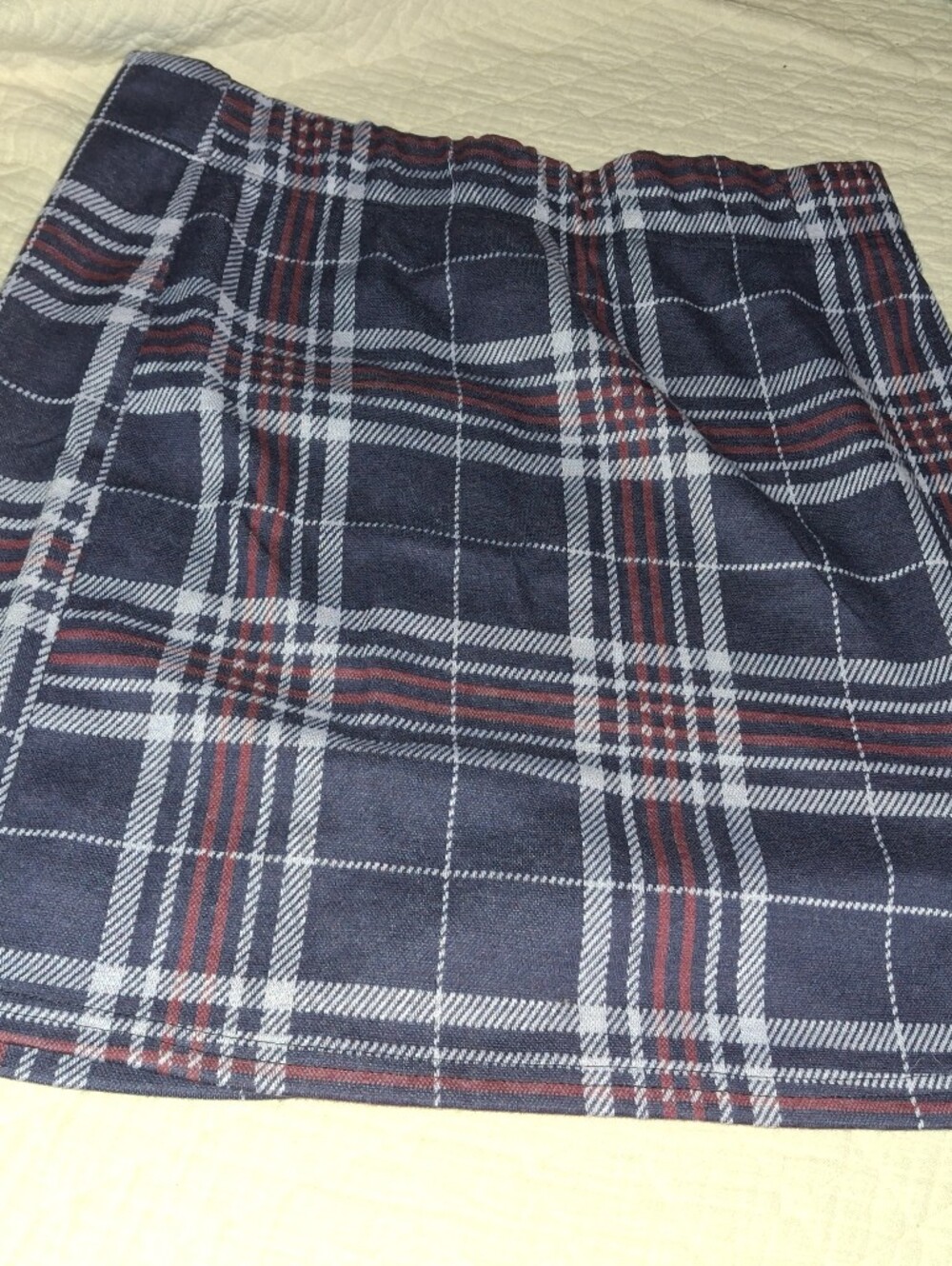 Streetwear Society XL Plaid Mini Skirt Blue Burgundy
